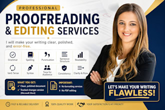 provide high quality proofreading and editing for error free writing