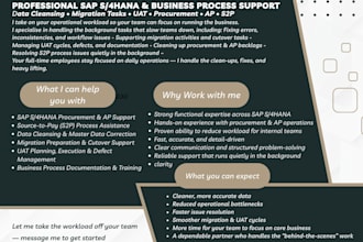 provide sap, procurement, ap, uat, s2p, data support