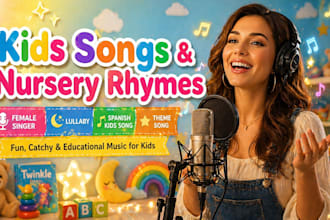 compose female kids song, nusery rhymes, spanish kids song, lullaby, theme song