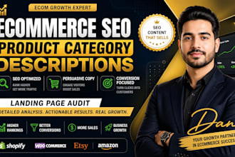 write ecommerce SEO product category descriptions create landing page audit