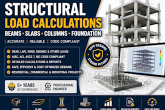 do structural load calculations for beams slabs columns and foundation