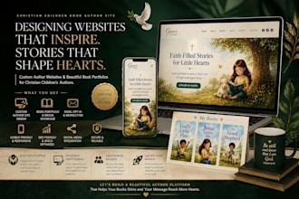 design a christian children book author website and book portfolio