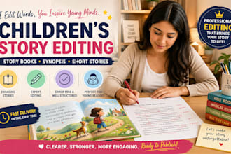 exceptionally edit children story book, children synopsis book, short stories
