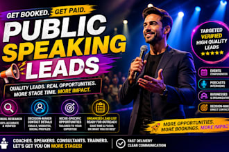 provide qualified public speaking leads and booked speaking gigs for speakers