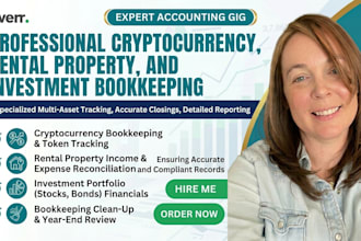 do cryptocurrency, rental property and investment bookkeeping