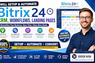 setup bitrix24 CRM automate workflows and design   vtiger patio landing pages