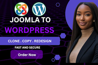 convert joomla website to wordpress, clone or redesign