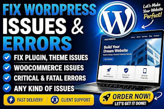 debug and fix wordpress website issues, critical and fatal errors