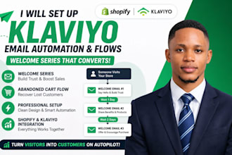set up klaviyo email automation flows welcome series for shopify store