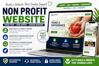 design non profit website, charity website, donation website for ngo