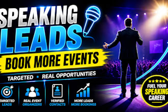 generate targeted public speaking booking leads for speakers