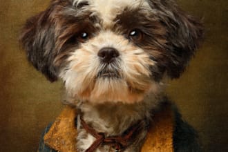 disney style pet portrait