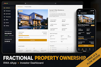 build rwa tokenization web3 dapp, real estate fractional ownership website, defi