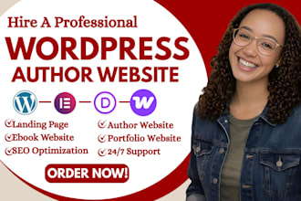 design wordpress auhtor website book author website ebook website landing page
