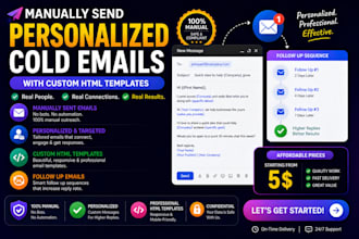 manually send personalized cold emails with HTML templates