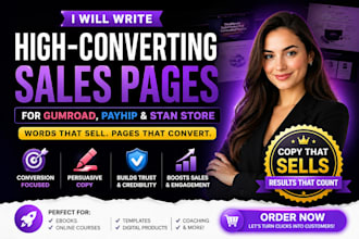 write a high converting gumroad payhip stan store sales pages