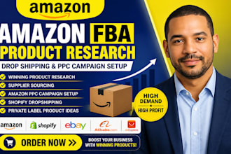 do ebay, shopify, amazon fba product research, dropshipping, setup amazon PPC