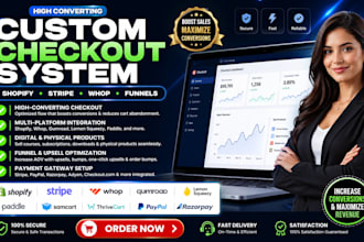 build high converting custom checkout system shopify stripe whop gumroad podia