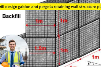 design gabion retaining wall structure plan design pergola structural plan