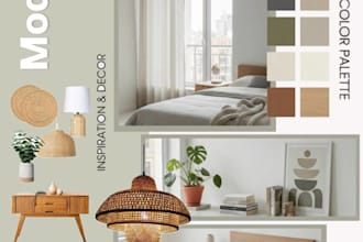 design a modern interior mood board for your space