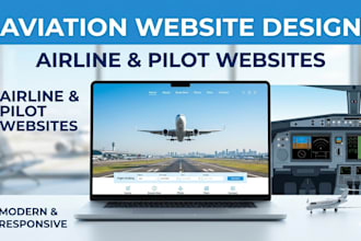 design a modern aviation website for pilots or airlines and flight schools