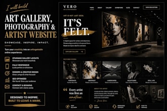 design a luxury art gallery or photography, artist website for your brand