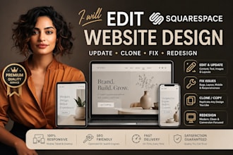 edit squarespace website design, update clone fix squarespace website redesign