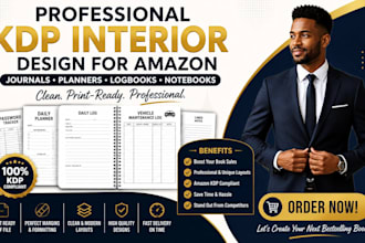design amazon KDP logbook and planner interior pages