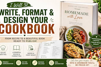 design, and write recipes for cookbook recipe book and ebook