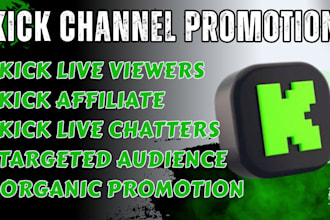 boost kick followers and live viewers organically with kick channel promotion