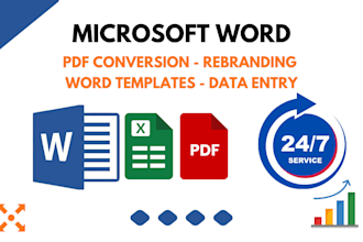 do microsoft word file formatting, typesetting, pdf editing