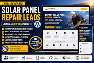 generate solar panel repair leads using a wordpress website