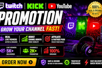 promote twitch and kick channel grow real viewers and engagement