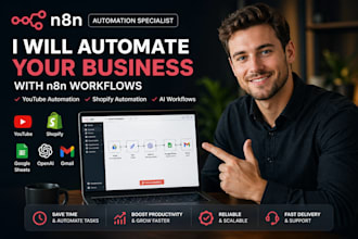 do n8n youtube automation n8n automation specialist, ai automation, n8n shopify