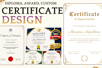 design a professional diploma, degree or award certificate that impresses
