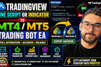 convert tradingview or indicator to automated trading bot mt4 mt5 expert advisor