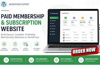 build paid membership website subscription website wordpress membership website