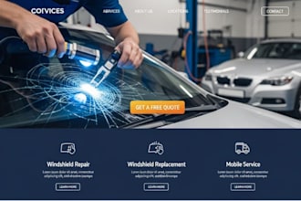 design squarespace windshield repair website auto glass services website
