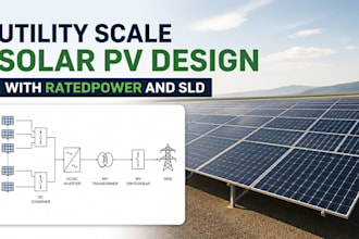 create utility scale solar pv design with ratedpower and sld