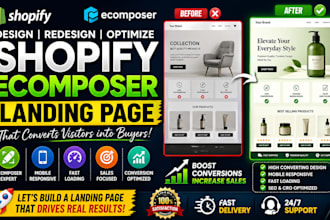 optimize shopify ecomposer landing page design redesign