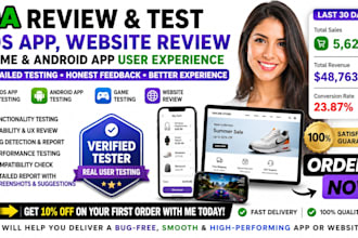 qa review and test ios app, website review, game and android app user experience