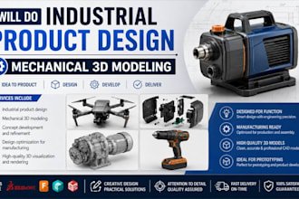 do industrial product design mechanical 3d modeling