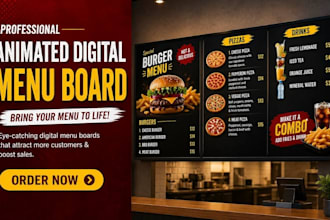 design animated digital menu board design TV menu digital menu restaurant menu