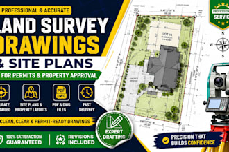 create professional land survey drawings and site plans for permits