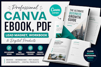 design canva ebook, lead magnet, workbook, PDF guide, and digital products