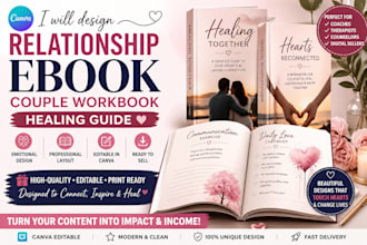 design canva relationship ebook, couple workbook, healing