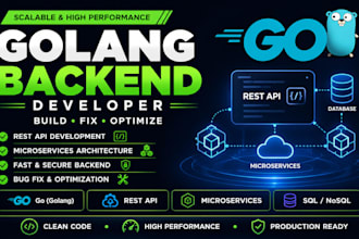 develop scalable golang restapi, backend systems and microservices architecture