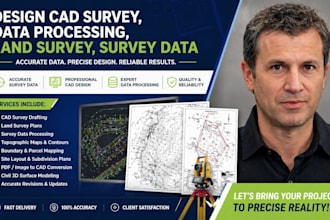 design cad survey, data processing, land survey, survey data