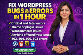 fix wordpress issues fix woocommerce bug wordpress critical issues fix