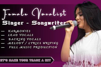 be your custom female pop singer vocalist pop singer female singer